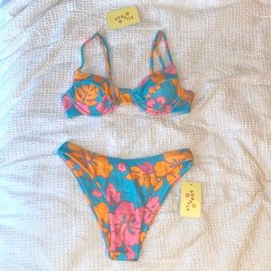 Aurelle kiva blue classic bikini set size S
